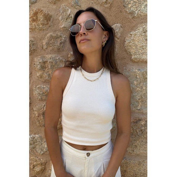 Sold Out Nyc Tops - Sold Out NYC The Cropped Not So Basic Tank Cream